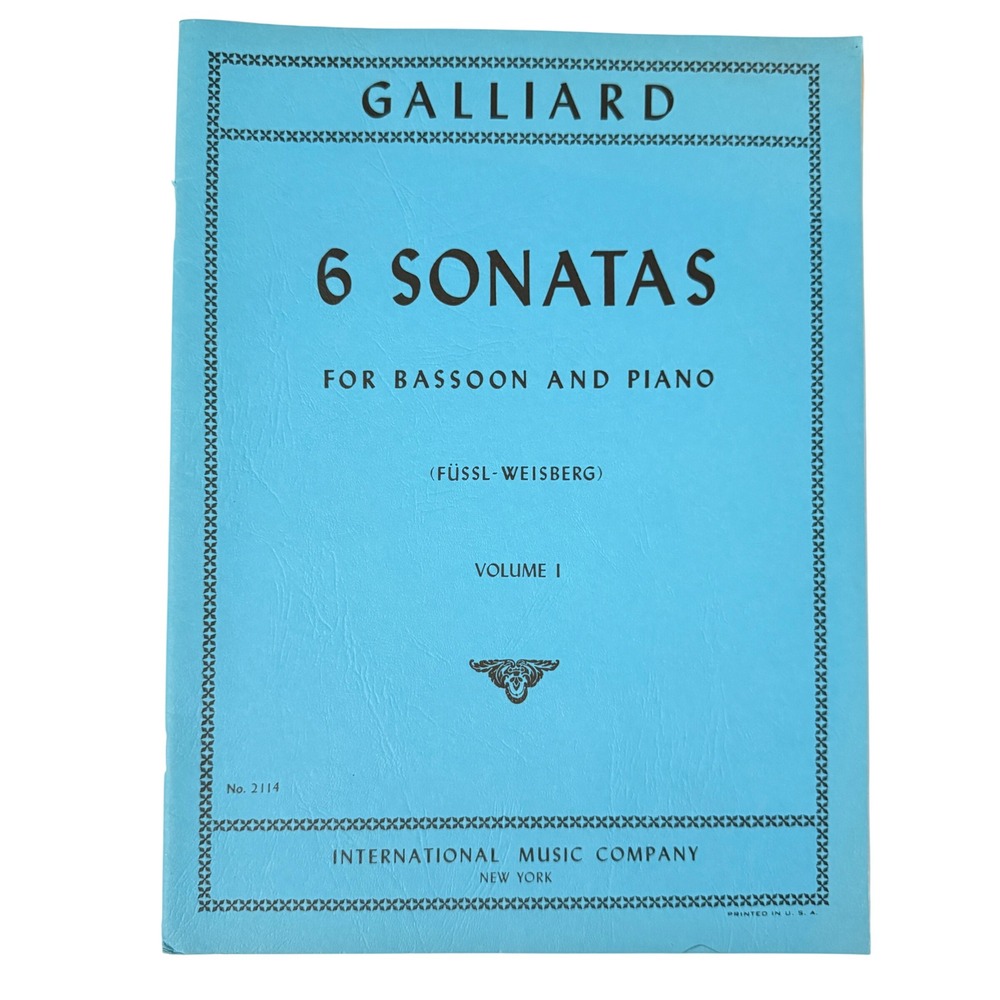 Galliard 6 Sonatas for Bassoon and Piano Volume I Sheet Music IMC 2114